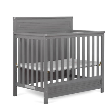 Dream On Me Harbor Full Panel 4-In-1 Convertible Mini Crib In Steel Grey, Water-Based Paint Finish, Jpma Certified, 3-Position M