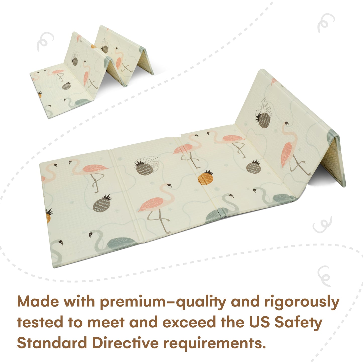 Childlike Behavior Baby Play Mat - 78X52-Inch Reversible Tummy Time Mat For Infants And Toddlers - Foldable Foam Baby Floor Play