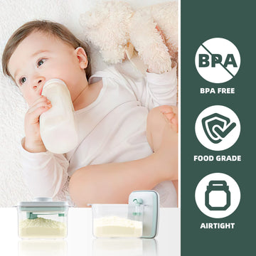 Tourdeus Formula Container - 1700Ml Pop Top Milk Powder Container, Bpa-Free Airtight Formula Dispenser With Scoop And Scraper, 2