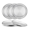 E-Far Stainless Steel Plates Set Of 6, 8-Inch Metal Dinner Plates For Kids Toddlers, Great For Self-Feeding/Picnic/Outdoor Campi