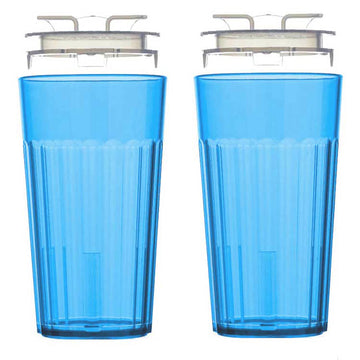 Reflo Smart Cup (Blue 2-Pack) Open Training Cup, Toddler Cup, No Suction 6Oz, 360 Control-Flow, Usa Made Premium High-Impact Pla