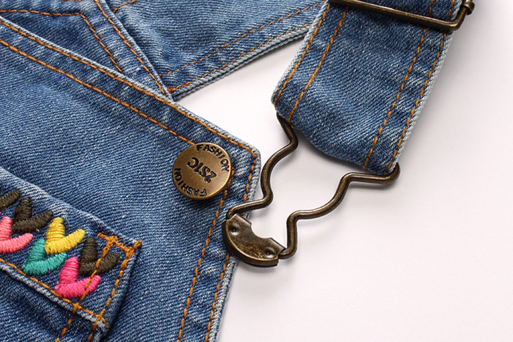 Kidscool Space Baby & Little Girls Denim Overalls,Jean Workwear,Light Blue,2-3 Years