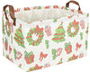 Essme Rectangular Christmas Tree Basket with Handles - Empty Candy Basket for Kids Room Decor, Boys and Girls, Party Gift