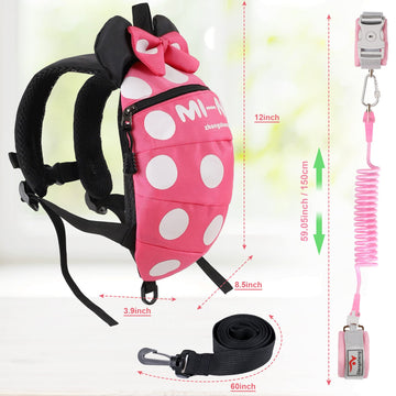 4 In 1 Toddler Harness Leash + Baby Anti Lost Wrist Link, Cute Child Safety Harness Tether, Child Walking Harness Wristband Assi
