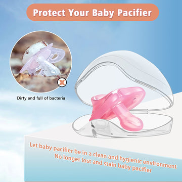 Smlpuame Pacifier Case,4 Pack Bpa Free Pacifier Holder Case,Transparent Container Box For Baby Binky(Not Included),Essential Pac