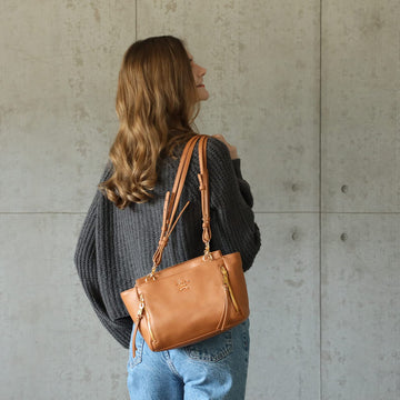 Miss Fong Brown Diaper Bag Purse, Small, Crossbody, Eco Pu Leather, 9 Pockets, Insulated, Unisex-Adults