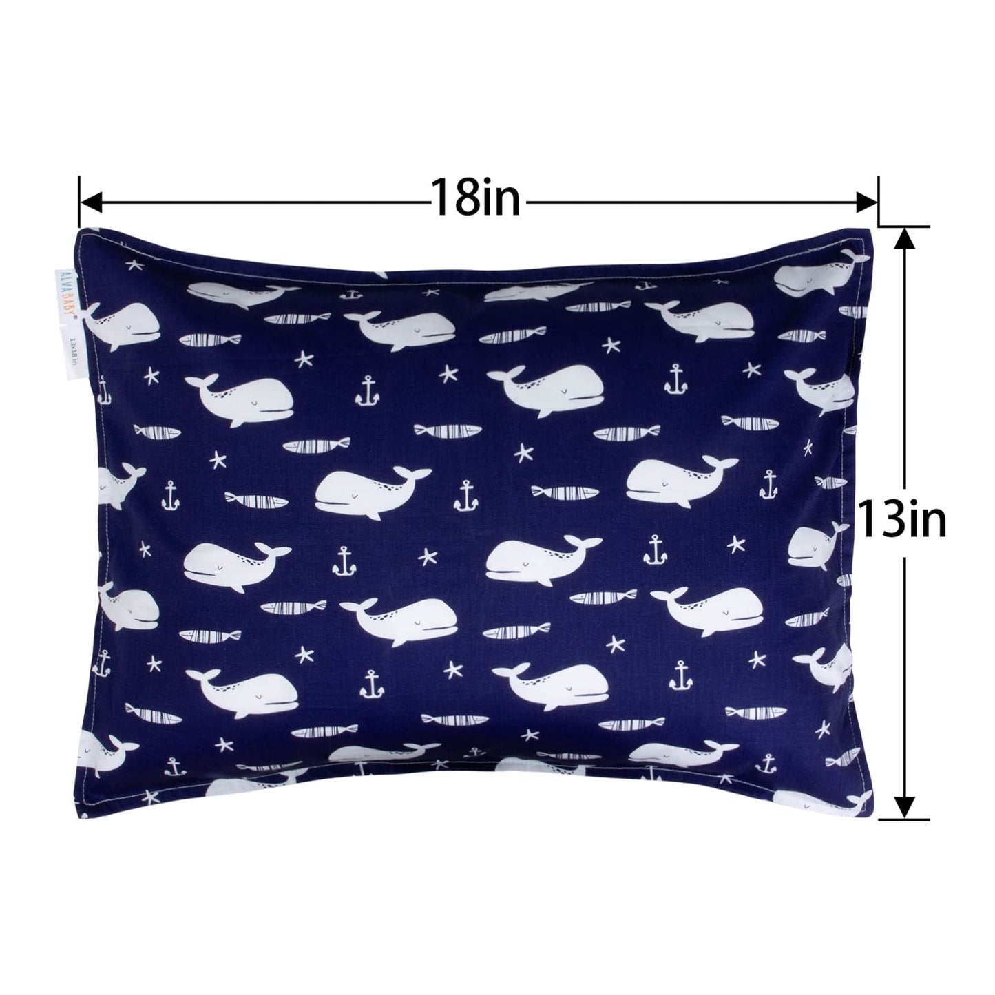 Alvababy Toddler Pillowcases, Fits 14X20 In Kids Pillow, 2 Pack Organic Cotton Baby Pillow Cover Envelope Kids Pillowcases For B
