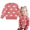Simplee Kids Baby Girls' Valentine'S Sweater Pink Pullover Coat Cotton Sweater Patterns To Knit Heart For Autumn Fall And Winter