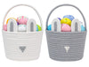 CubesLand Easter Basket Set for Kids & Babies Boys and Girls - 2-Piece Handwoven Cotton Rope Easter Bunny Baskets, Easter Egg Hu
