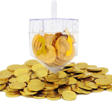 The Dreidel Company Hanukkah Fillable Dreidel Transparent Clear Can Be Filled With Hanukkah Gelt Or Hanukkah Chocolate (96-Pack)