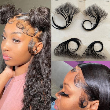 Young Beauty Hd Lace Baby Hair Stripes 4 Pcs Human Hair Baby Hair Edge Reusable More Natural For Women Swiss Lace Hairline Baby