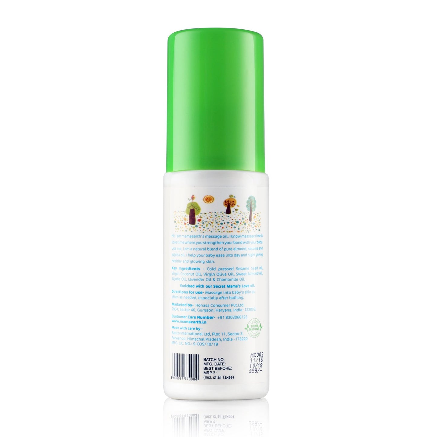 Mamaearth Soothing Baby Massage Oil | Long Lasting Moisturization With Sesame, Almond & Jojoba Oil | Gently Nourishes & Softens