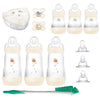 Mam Babys First Gift Feeding Set, Newborn Essentials Must Have For 0-3 Months, Self-Sterilizing Anti-Colic Bottles & Brush, Paci