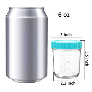 Youngever Glass Baby Food Storage, 6 Ounce Baby Food Glass Containers With Airtight Lids, Glass Jars With Lids (8 Coastal Colors