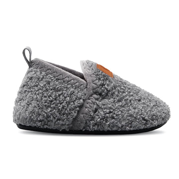 Lisdwde Kids Slippers Boys Girls House Slippers Indoor Shoes Winter Warm Cotton Slipper Cozy Plush Home Slippers Dark Grey 3.5-4