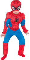 Party City Classic Spider-Man Muscle Halloween Costume For Toddler Boys, Marvel Comics, 2T, Includes Jumpsuit And Mask