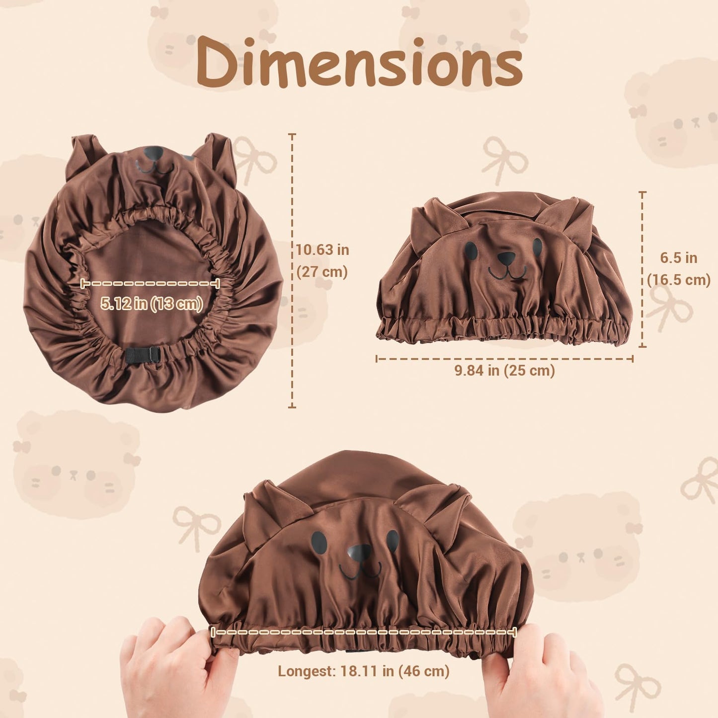 Lolalet Kids Bonnets For Girls, Adjustable Silk Baby Bonnet For Curly Hair Toddler Satin Cartoon Bonnet Cap With Elastic Band -B
