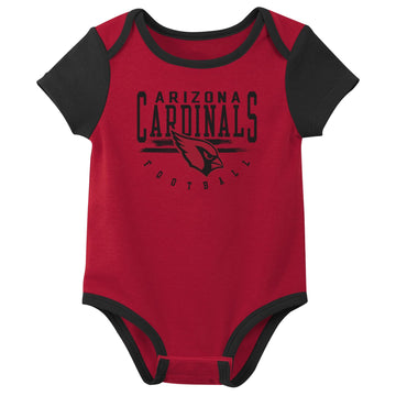 Outerstuff Nfl Newborn Baby And Infant Short Sleeve Bodysuit Variety 3-Pack - Arizona Cardinals, 12M