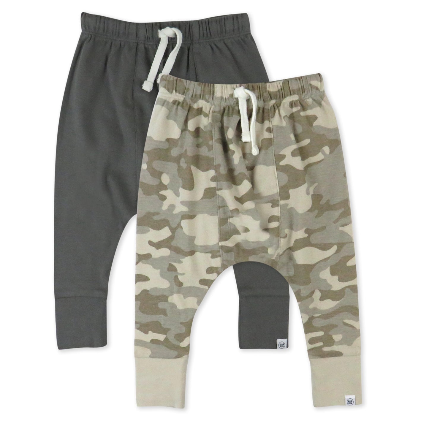 HonestBaby Multipack Honest Pants Joggers Pull on Organic Cotton for Baby & Toddler, Boys, Girls, Sandstorm Camo, 2T