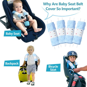 4 Packs Baby Car Seat Straps Cover Shoulder Pads for Baby, Baby Car Seat Belt Pads Seat Belt Covers for All Car Seats/Pushchair/