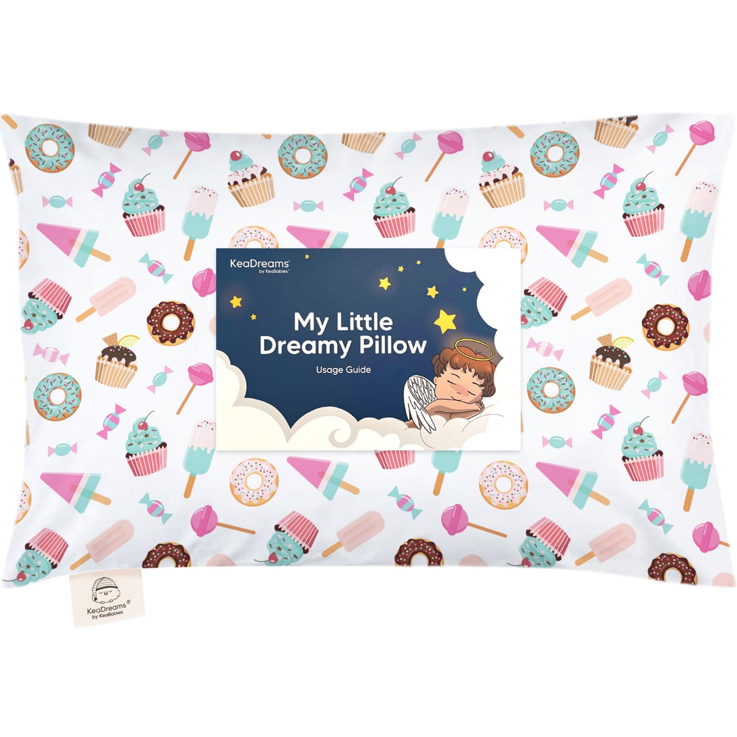 Toddler Pillow With Pillowcase - 13X18 My Little Dreamy Pillow, Organic Cotton Toddler Pillows For Sleeping, Kids Pillow, Travel