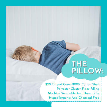 Youth Pillow - 16 X 22 - Soft & Hypoallergenic - Better Sleep For Kids - Perfect Size - Backed By Our Love The Fluff Guarantee (