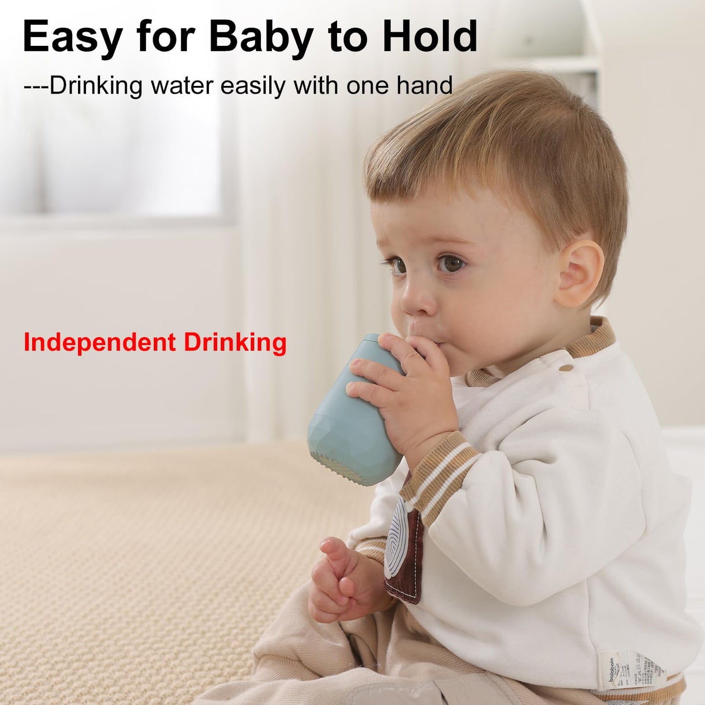 Seposeve 2 Pack Silicone Straw Cups, Leak-Proof Baby Sippy Cup For 6 Months +, Spill Proof Toddler Cup With Straw 12-24 Months,