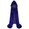 Makroyl Kids Velvet Cloak Cape With Hooded For Halloween Christmas Cosplay Costumes (Small, Blue)