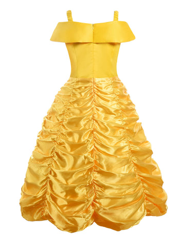 Relibeauty Little Girls Layered Princess Dress Costume With Accessories, Yellow, 8-10