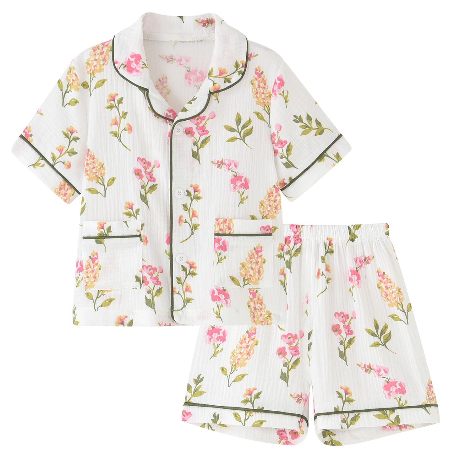 Biniduckling Baby Short Sleeve Pajamas For Toddler Boys Girls 18 Months Floral