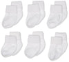 Jefferies Socks Baby Boys Newborn Turn Cuff Bootie 6 Pair Pack Infant And Toddler Socks, White, 3-12 Months Us