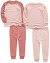Vaenait Kids Long Sleeve Sleepwear Pajamas 2Pcs Set Modal Raglanpink+Milkpink Xs