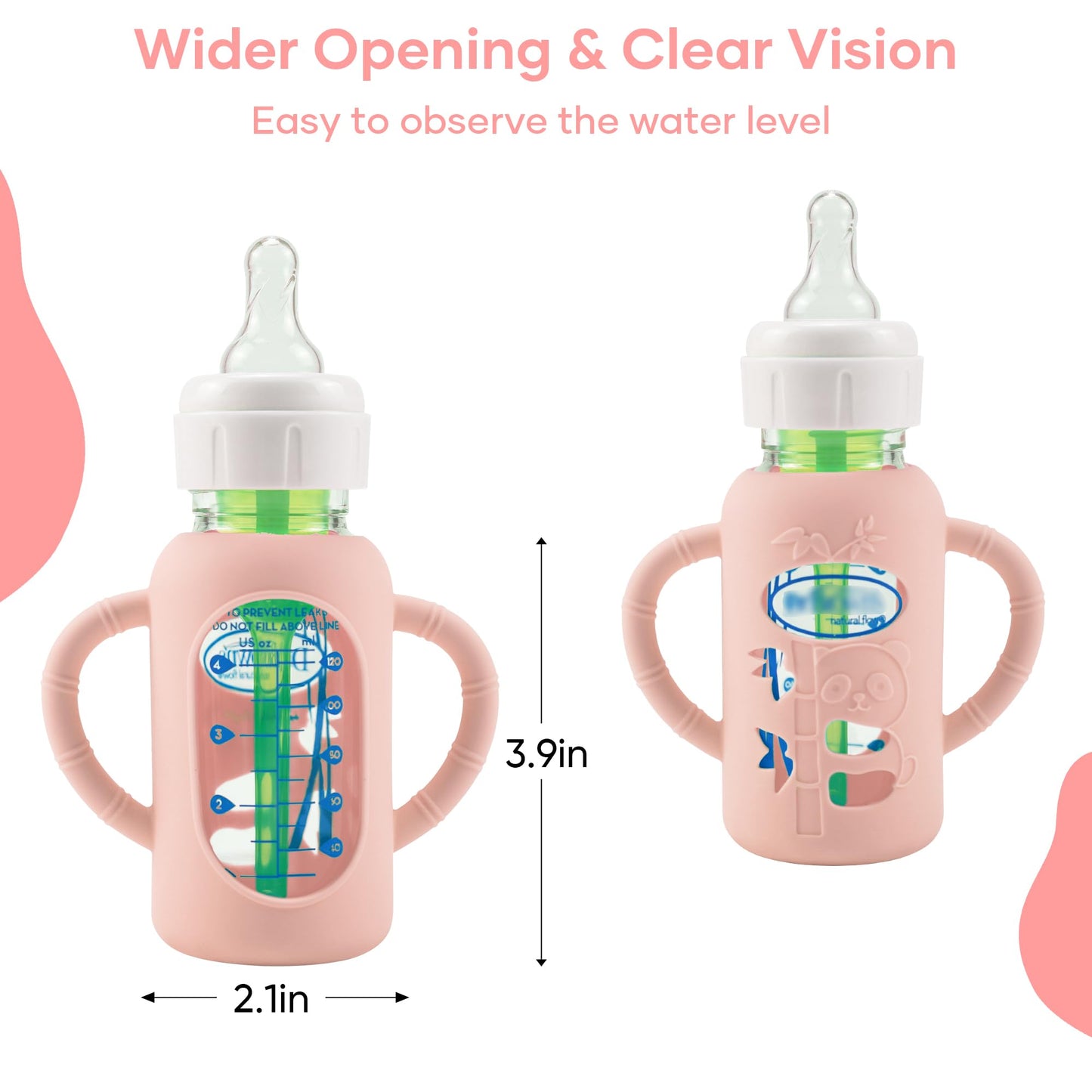 2 Pack Silicone Sleeves For Dr. Brown'S Glass Baby Bottles, Anti Breakage Durable Baby Bottle Holder With Easy Grip Handles, Nar