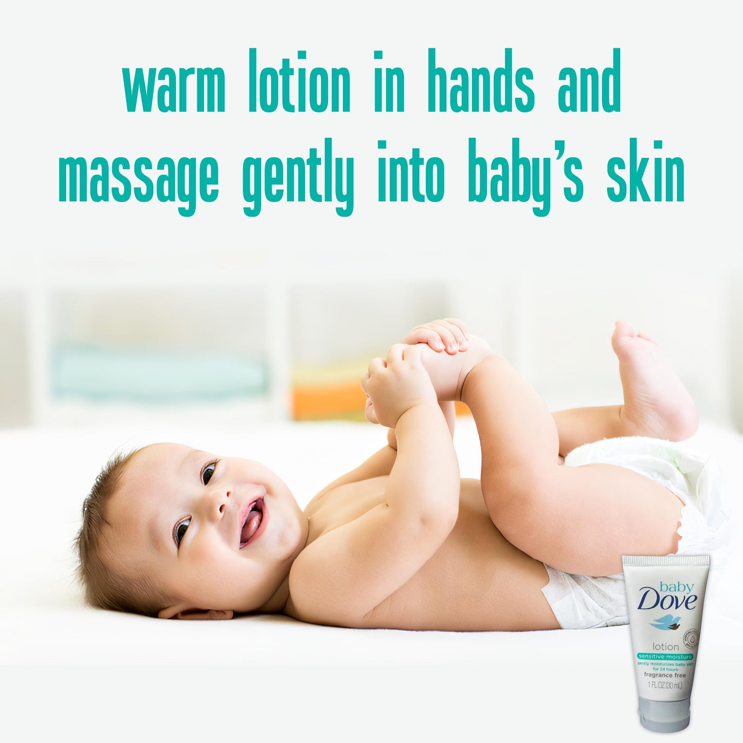 Baby Dove Sensitive Moisture Baby Lotion, 6 Pk Hypoallergenic Fragrance-Free For Sensitive Skin, Moisturizing Unscented Baby Lot