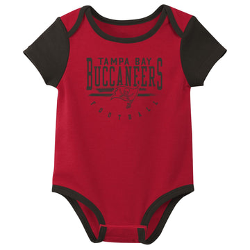 Outerstuff Nfl Newborn Baby And Infant Short Sleeve Bodysuit Variety 3-Pack - Tampa Bay Buccaneers, 3-6M