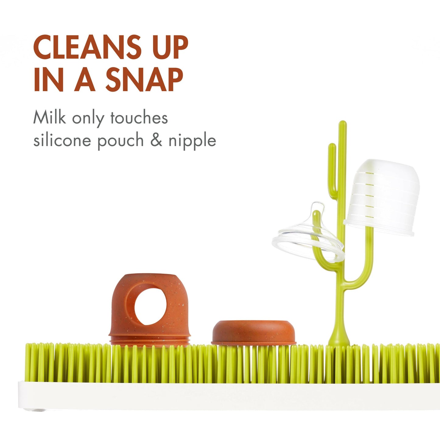 Boon Nursh Reusable Silicone Baby Bottles With Collapsible Silicone Pouch Design - Everyday Baby Essentials - Stage 1 Slow Flow