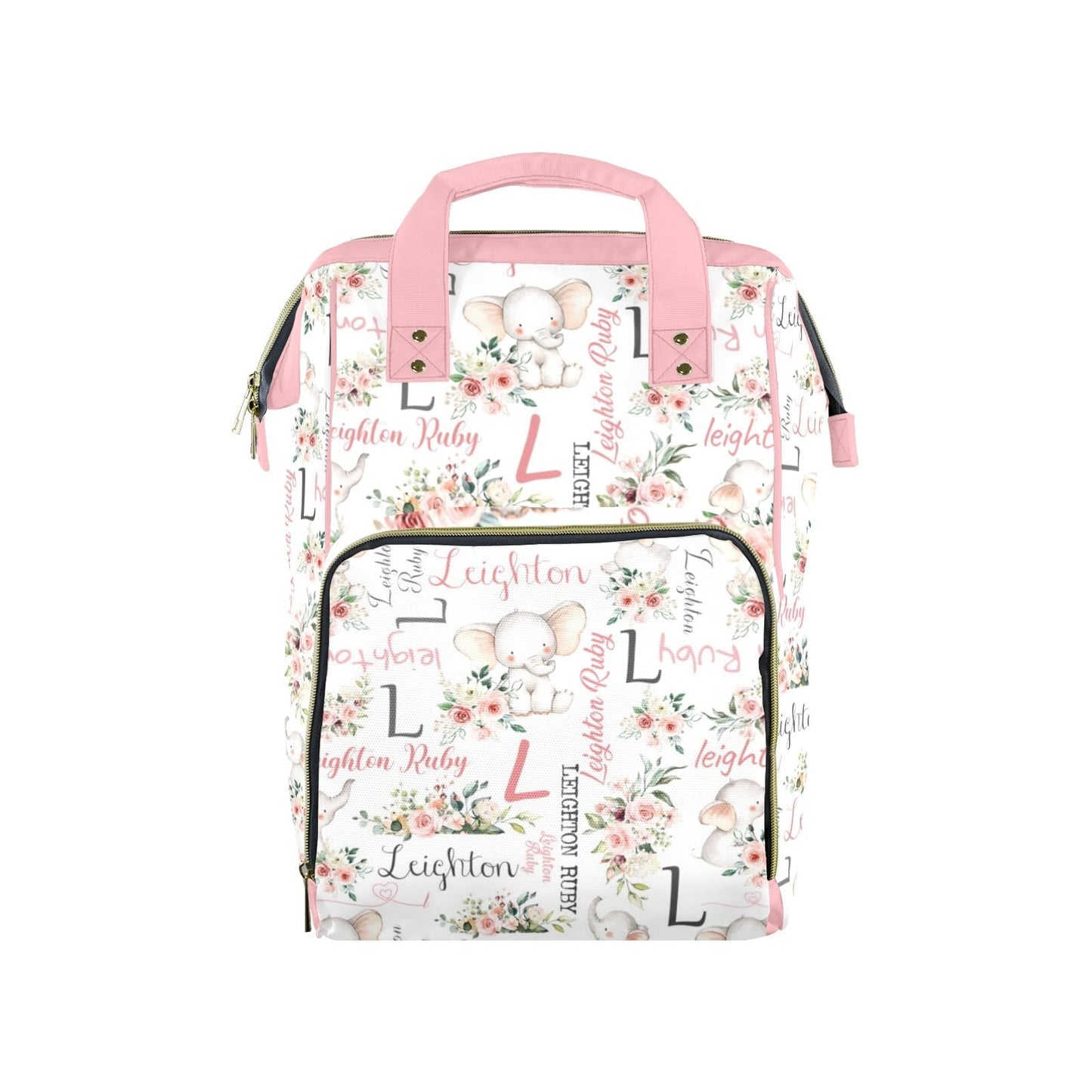 Noverbibi Custom Diaper Bag for Baby Customized Elephant Baby Bag Personalized Nursing Bags with Name Custom Name Mommy Daypack
