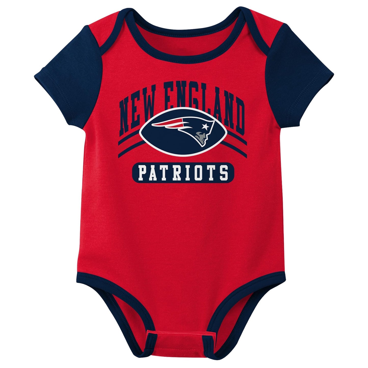 Outerstuff Nfl Newborn Baby And Infant Short Sleeve Bodysuit Variety 3-Pack - New England Patriots, 6-9M