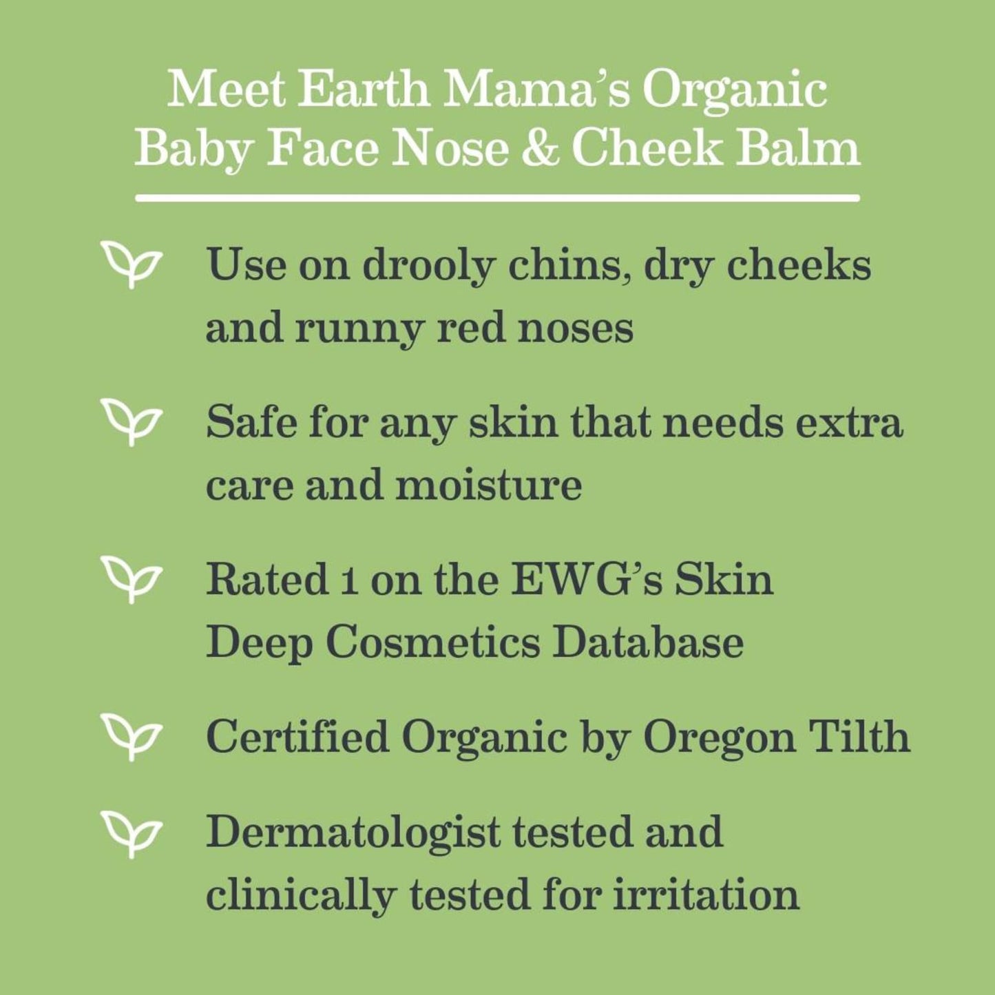 Earth Mama Organic Baby Face Nose & Cheek Balm | Moisturizer With Calendula Oil For Dry Skin Care, Natural Petroleum Jelly Alter