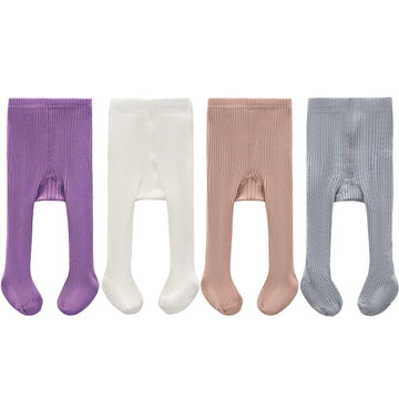 Cecorc Baby Tights - Thick Toddlers Girl Leggings-Seamless Cable Knit Cotton Stockings - Infants Pantyhose 4 Pack, 6-12 Months,