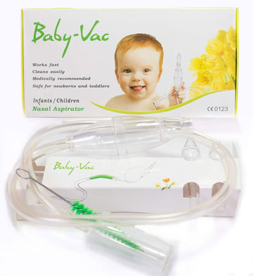 Baby-Vac Clinically Tested Baby Nasal Aspirator - Vacuum-Powered Nose Sucker With 2 Suction Head & Cleaning Brush For Safe And G