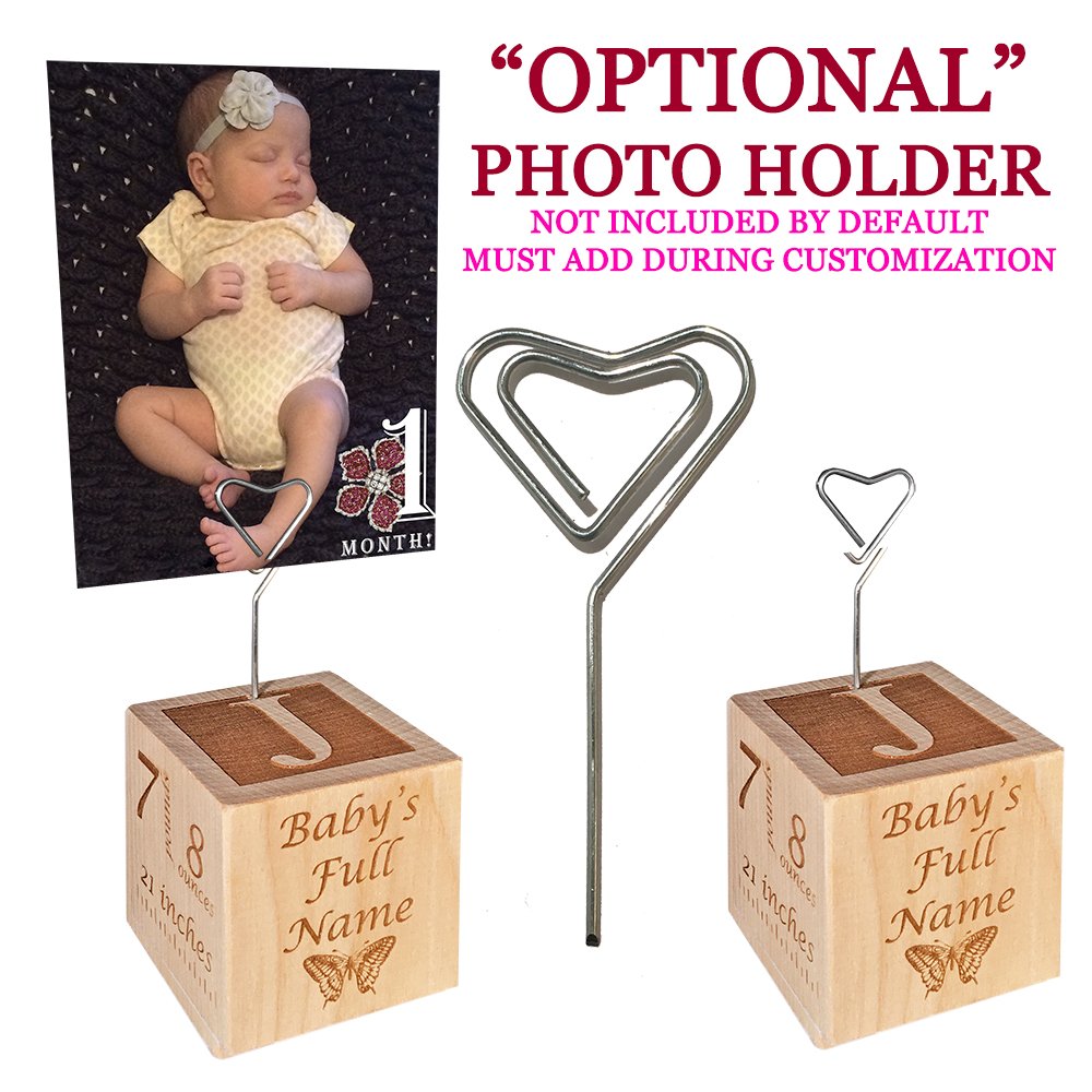 Glitzby Baptism - Christening - Dedication Keepsake - Personalized Baby Block Baptizm Gift Custom Engraved Wooden Baby Block For