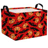 BOAMAU Large Halloween Themed Candy Gift Basket for KidsTrick or Treat Storage Bin Girls Boys Room D cor (Red Cute Pumpkin Bat)