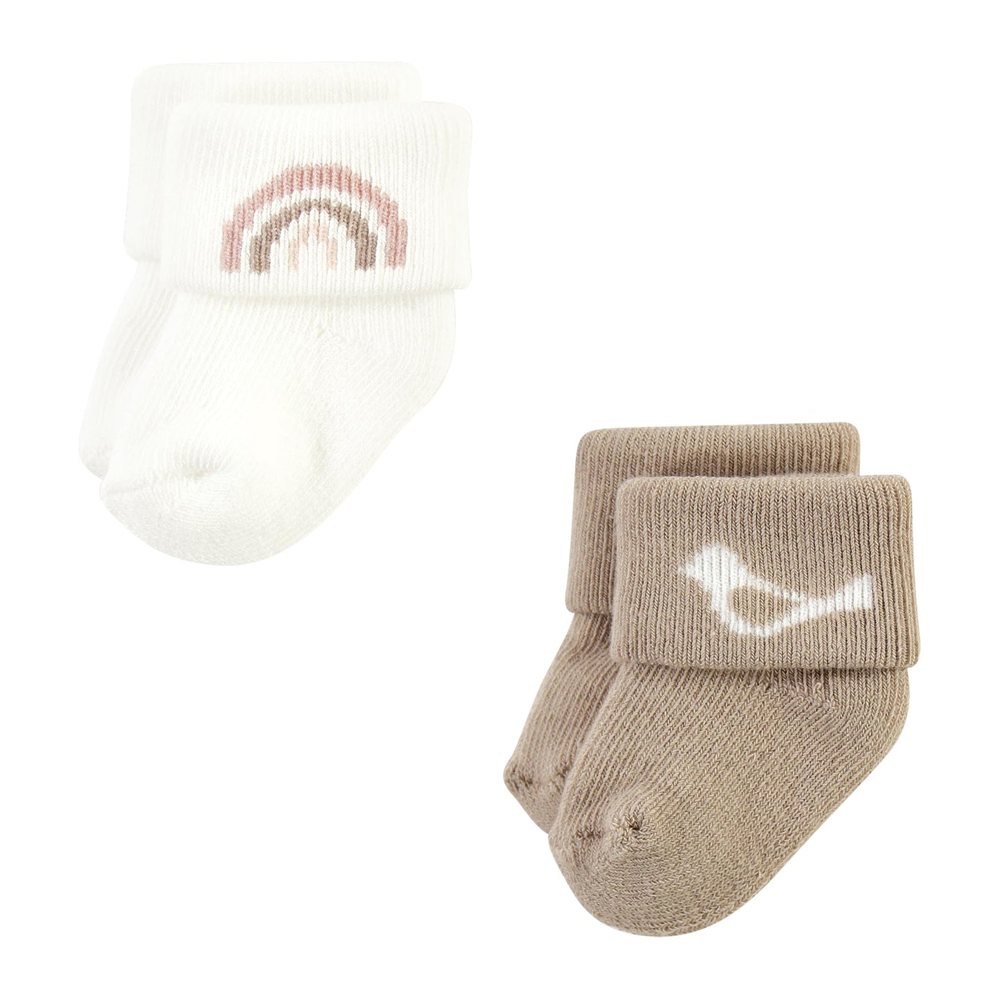Hudson Baby Unisex Baby Cotton Rich Newborn And Terry Socks, Blush Heart, 6-12 Months
