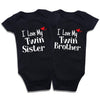 DEFAHN Newborn Twins Baby Boy Girl Bodysuit, 2 Pack Funny Letter Printed Rompers Twin Matching Clothes Outfits (2Pcs I Love My S