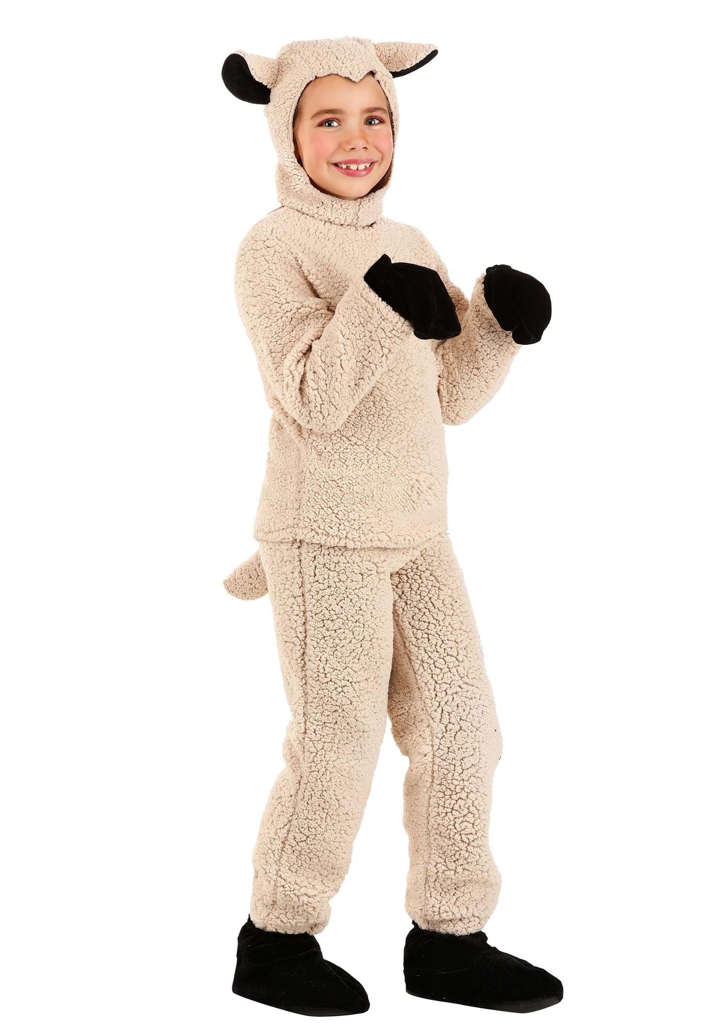 Fun Costumes Wooly White Sheep Kid'S Costume | Cute Hooded Little Lamb Farm Animal Costumes With Mittens And Shoe Covers M