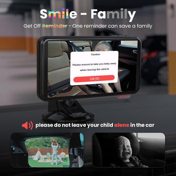 Baby Car Camera With Exit Reminder - Alerts To Remove Baby/Pet, Prevents Heatstroke, 1080P Hd, 4X Zoom, Ir, Voice Control, Anti-