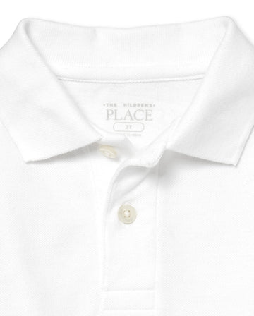 The Children'S Place Baby Boys And Toddler Short Sleeve Pique Polo Shirt, White 2 Pack, 2T Us