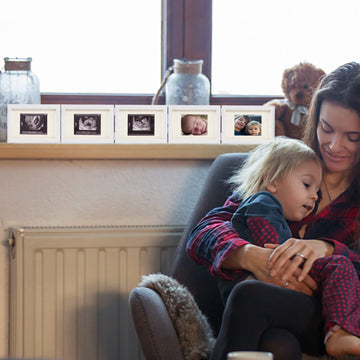 5 Folding Sonogram Picture Frame For Expecting Parents- 4.7 ' 6.8 ' Baby Ultrasound Picture Frame Natural Wood Sonogram Pre