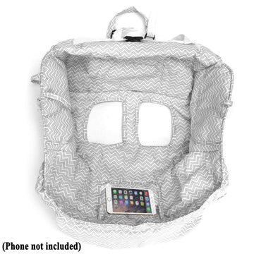 Premium Shopping Cart Cover & High Chair Cover, Easy Install, Harness System, Soft Comfort Cushioning, Universal Size (Chevron)